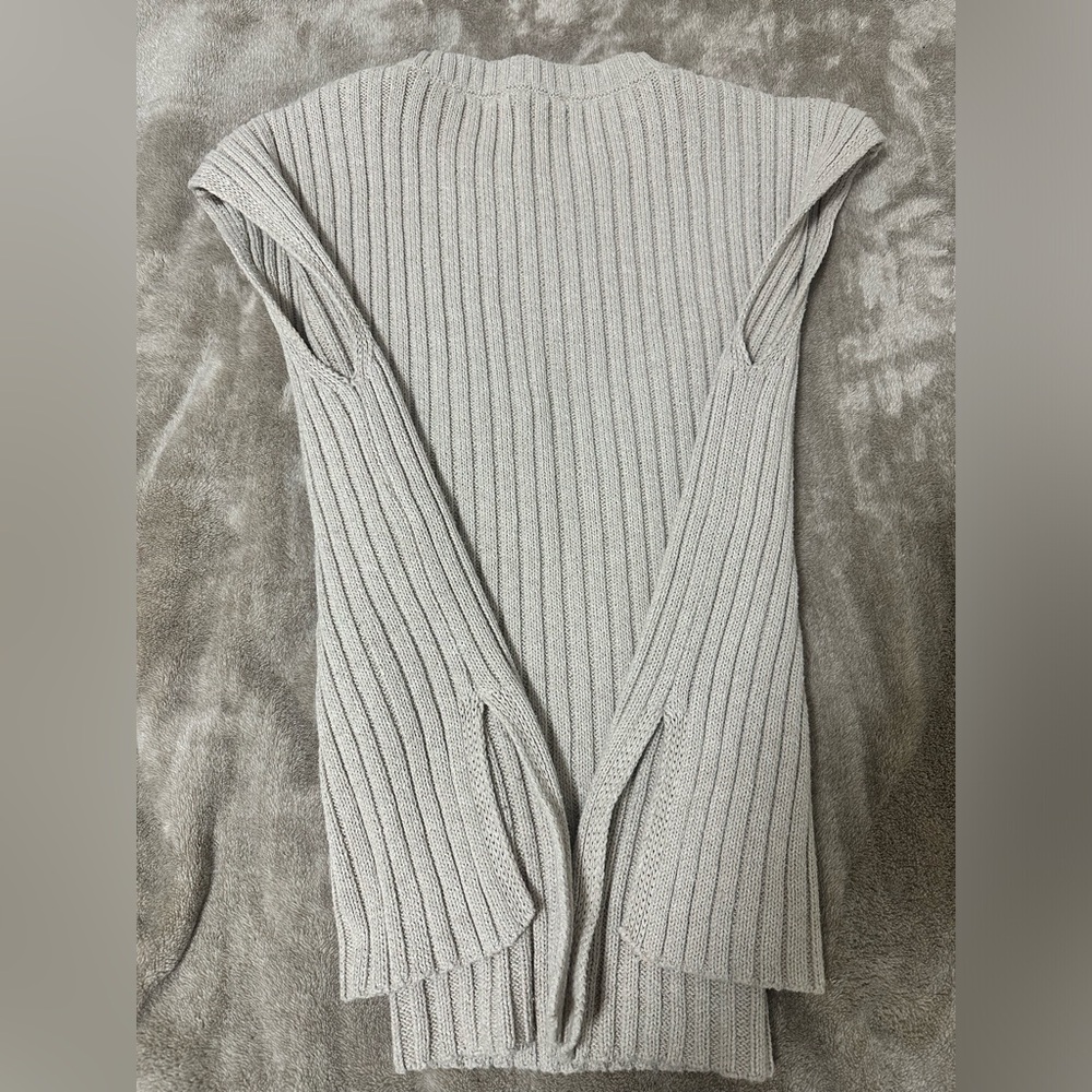 Zara Beige Ribbed Sweater - Picture 3 of 4